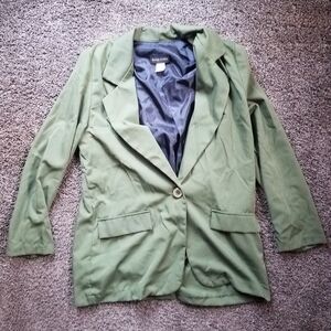 Vintage Design Works Blazer Women’s Size Small Green Padded Shoulders